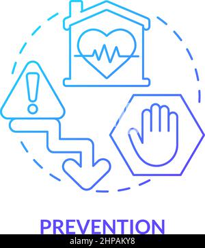 Prevention blue gradient concept icon Stock Vector