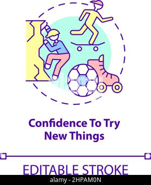 Confidence to try new things concept icon Stock Vector