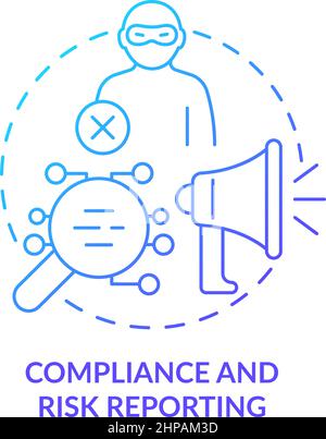 Compliance and risk reporting blue gradient concept icon Stock Vector