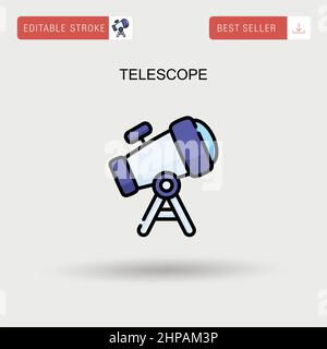 Telescope Simple vector icon. Stock Vector