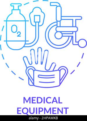 Medical equipment blue gradient concept icon Stock Vector