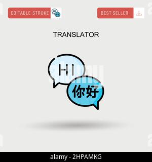 Translator Simple vector icon. Stock Vector