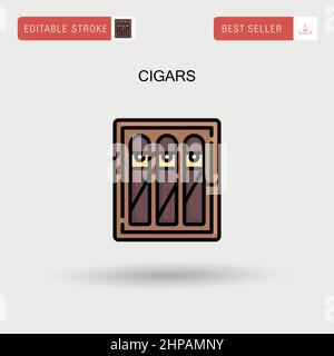 Vector illustration of cuban cigars isolated on white background. Flat ...