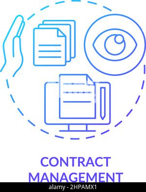 Contract management blue gradient concept icon Stock Vector