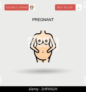 Pregnant Simple vector icon. Stock Vector