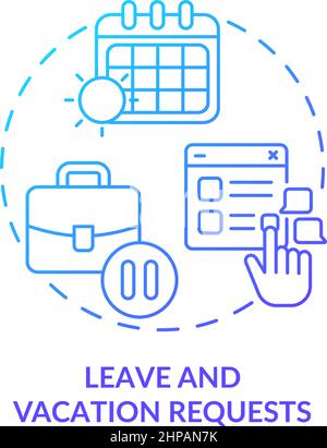 Leave and vacation requests blue gradient concept icon Stock Vector