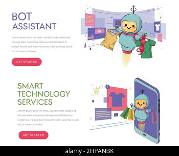 robot with shopping sale holiday shopping artificial intelligence technology concept horizontal full copy space vector illustration Stock Vector