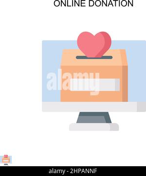 Online donation Simple vector icon. Illustration symbol design template for web mobile UI element. Stock Vector