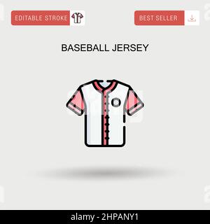 Jersey shortsleeve shirt (baseball uniform shirt) template vector  illustration / white x red Stock Vector Image & Art - Alamy