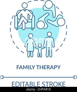 Family therapy turquoise concept icon Stock Vector