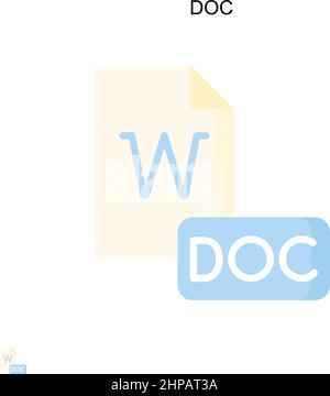 Doc Simple vector icon. Illustration symbol design template for web mobile UI element. Stock Vector