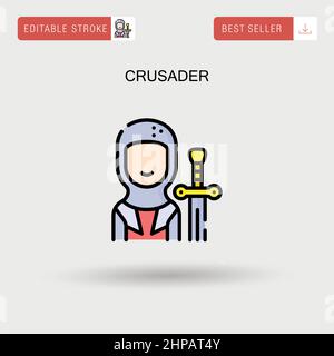 Crusader Simple vector icon. Stock Vector