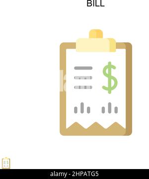 Bill Simple vector icon. Illustration symbol design template for web mobile UI element. Stock Vector