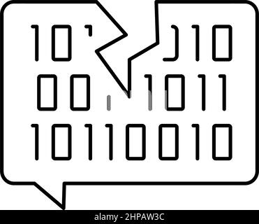 hacked password binary code line icon vector illustration Stock Vector ...