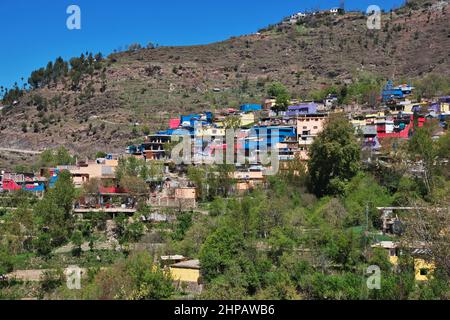 A small village in Malam Jabba close Hindu Kush mountains of Himalayas, Pakistan Stock Photo