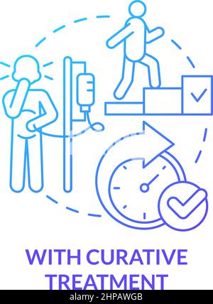 With curative treatment blue gradient concept icon Stock Vector