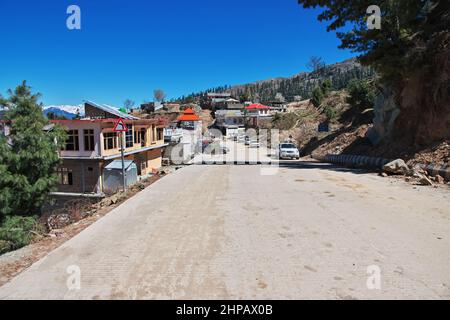 A small village in Malam Jabba close Hindu Kush mountains of Himalayas, Pakistan Stock Photo