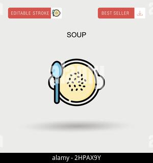 Soup Simple vector icon. Stock Vector