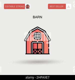 Barn Simple vector icon. Stock Vector