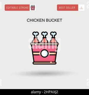 Chicken bucket Simple vector icon. Stock Vector