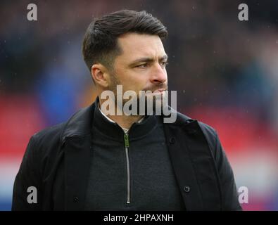 Sheffield, England, 19th February 2022.   Russell Martin manager of Swansea City during the Sky Bet Championship match at Bramall Lane, Sheffield. Picture credit should read: Simon Bellis / Sportimage Stock Photo