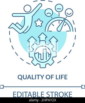Quality of life turquoise concept icon Stock Vector
