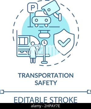 Transportation safety turquoise concept icon Stock Vector