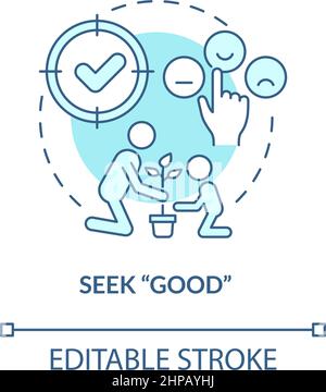 Seek good turquoise concept icon Stock Vector