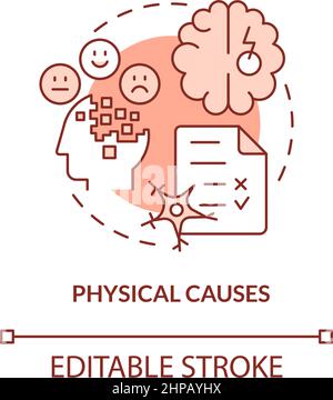 Physical causes red concept icon Stock Vector