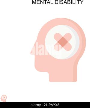 Mental disability Simple vector icon. Illustration symbol design template for web mobile UI element. Stock Vector