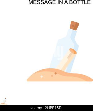 Message in a bottle Simple vector icon. Illustration symbol design template for web mobile UI element. Stock Vector