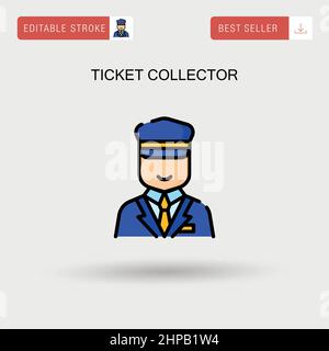 Ticket collector Simple vector icon. Stock Vector