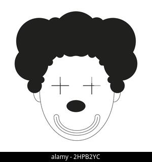 Clown face grey white icon flat design Stock Vector