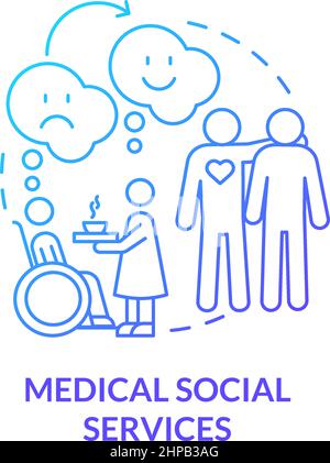 Medical social services blue gradient concept icon Stock Vector