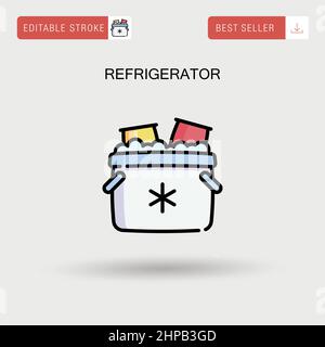 Refrigerator Simple vector icon. Stock Vector