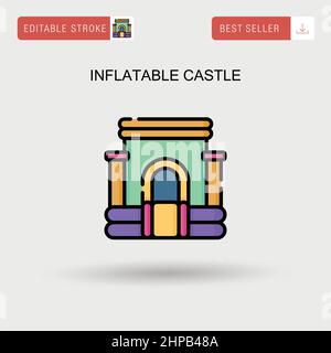 Inflatable castle Simple vector icon. Stock Vector