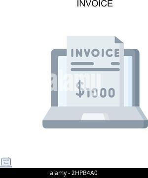 Invoice Simple vector icon. Illustration symbol design template for web mobile UI element. Stock Vector