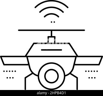 drone with wifi and camera line icon vector illustration Stock Vector