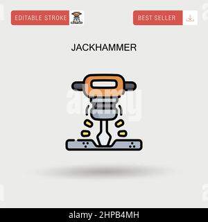 Jackhammer Simple vector icon. Stock Vector