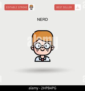 Nerd Simple vector icon. Stock Vector