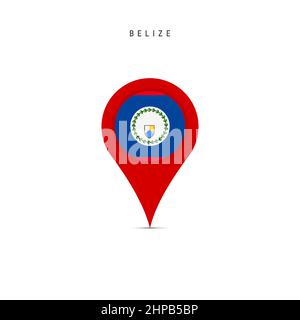 Teardrop map marker with flag of Belize. Belizean flag inserted in the ...