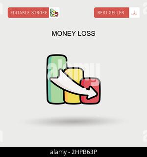 Money loss Simple vector icon. Stock Vector