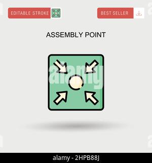 Assembly point Simple vector icon. Stock Vector