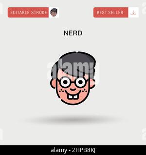 Nerd Simple vector icon. Stock Vector