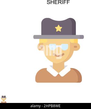 Sheriff Simple vector icon. Illustration symbol design template for web mobile UI element. Stock Vector