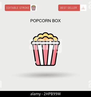 Popcorn box Simple vector icon. Stock Vector