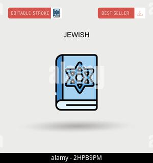 Jewish Simple vector icon. Stock Vector