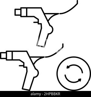 brake levers replacement line icon vector illustration Stock Vector