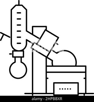 vacuum evaporator line icon vector isolated illustration Stock Vector