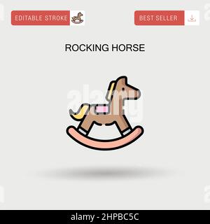 Rocking horse Simple vector icon. Stock Vector